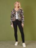 Yumi Floral Print Reversible Cropped Quilted Jacket