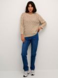 KAFFE Lena Knit Jumper, Feather Grey Melange