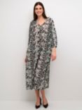 KAFFE Dagmar Tunic Maxi Dress, Black/White