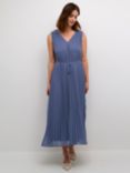 KAFFE Melle Pleated Sleeveless Dress, Blue Indigo