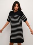 KAFFE Lizza Stripe T-Shirt Dress, Black/Turtledove
