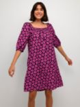 KAFFE Raya Floral Knee Length Dress, Festival Fuchsia