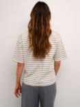 KAFFE Winny Stripe T-Shirt, White/Grey