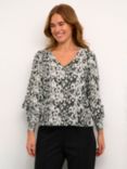 KAFFE Dagmar Blouse, Turtledove/Black