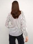 KAFFE Beathe Stripe Blouse, Chalk/Black