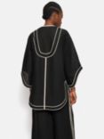 Jigsaw Scalloped Embroidery Tunic Top, Black