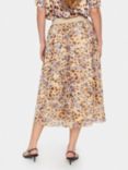 Saint Tropez Toral Print Midi Skirt, Brown/Multi