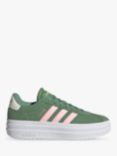 adidas Court Bold Suede Trainers, Green/Pink