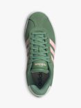 adidas Court Bold Suede Trainers, Green/Pink