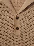 Reiss Fargo Knitted Cuban Collar Polo Shirt, Stone