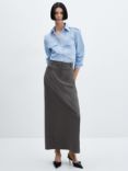 Mango Erin Straight Maxi Skirt, Grey