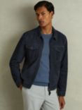 Reiss Pike Suede Jacket, Indigo Blue