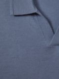 Reiss Duchie Merino Wool Open Collar Polo Shirt, Airforce Blue
