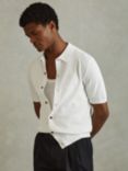 Reiss Bravo Cotton Blend Textured Shirt, White
