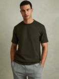 Reiss Bradley Short Sleeve Interlock Crew T-Shirt, Deep Forest