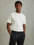 Reiss Wick Textured Crew-Neck T-Shirt, Off White