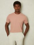 Reiss Bless Cotton Crew Neck T-Shirt, Dusty Pink