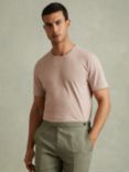 Reiss Melrose Crew Neck Cotton T-Shirt, Washed Pink