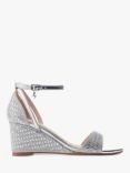 Moda in Pelle Simonah Textile Wedge Sandals, Black, Silver