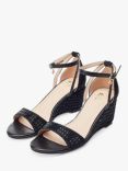 Moda in Pelle Simonah Textile Wedge Sandals, Black