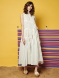 GHOSPELL Eleanor Ruched Midi Dress, White