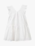 Benetton Kids' Embroidered Dress, Optical White