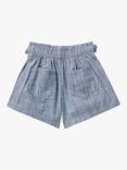 Benetton Kids' Chambray Micro Stripe Bow Detail Shorts, Blue