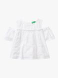 Benetton Kids' Textured Cotton Blouse, Optical White