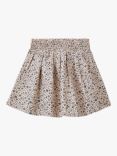 Benetton Kids' Floral Print Lace Band Skirt, Beige/Multi