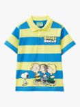 Benetton Kids' Peanuts Graphic Striped Polo Shirt, Multi