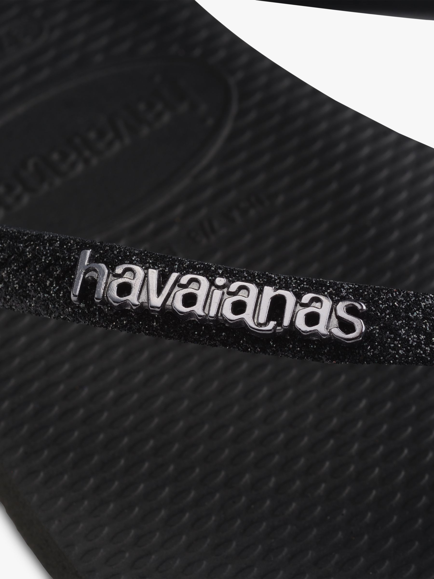 Havaianas Slim Glitter Flip Flops, Black, S