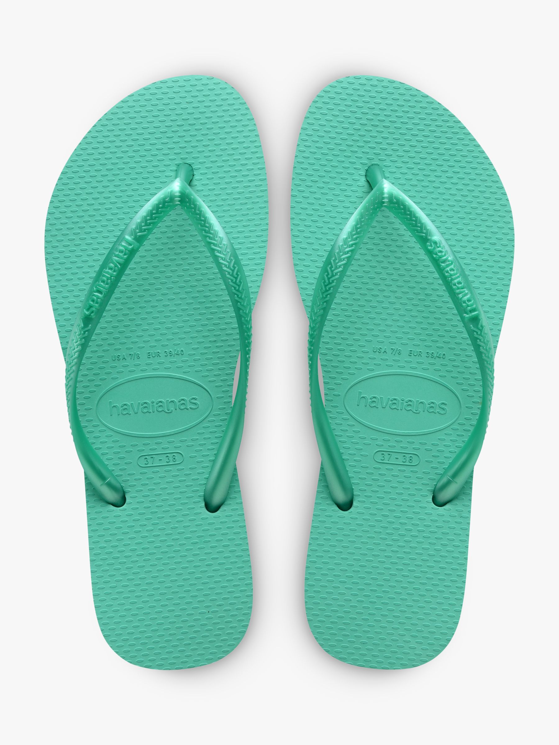 Havaianas Slim Flip Flops, Metallic Green