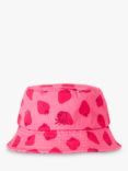 Benetton Kids' Micro Logo Strawberry Print Bucket Hat, Pink/Multi