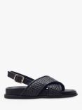 Moda in Pelle Olympe Leather Woven Sandals, Black