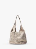 Moda in Pelle Khloe Oversized Suede Tote Bag, Champagne