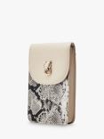 Moda in Pelle Buzby Snake Effect Crossbody Phone Pouch, Natural/Multi