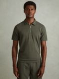 Reiss Albany Textured Zip-Neck Polo Shirt