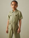 Reiss Kids' Olivia Utility Jumpsuit, Khaki