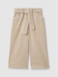 Reiss Kids' Emilie Cotton  Blend Trousers, Cream