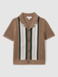 Reiss Kids' Jensen Shirt, Camel/Green