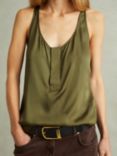 Reiss Frankie Scoop Neck Vest Top, Khaki