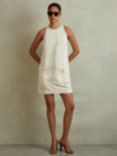 Reiss Cecile Tunic Pocket Mini Dress, Beige