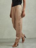 Reiss Elea Satin Trousers, Champagne, Champagne