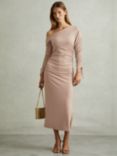 Reiss Cyra Ruched Dress, Blush