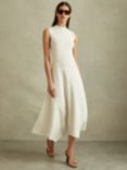 Reiss Lani Hybrid Midi Dress, Ivory