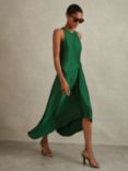 Reiss Micah Drape Occasion Midi Dress, Green