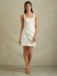 Reiss Piper Linen Mini Dress, Cream