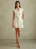 Reiss Rory Pocket Playsuit, Ivory