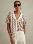 Reiss Nessa Pattern Knit Shirt, Rust/Multi