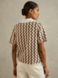Reiss Nessa Pattern Knit Shirt, Rust/Multi